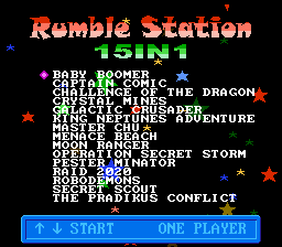 Rumble Station - 15 in 1 Title Screen